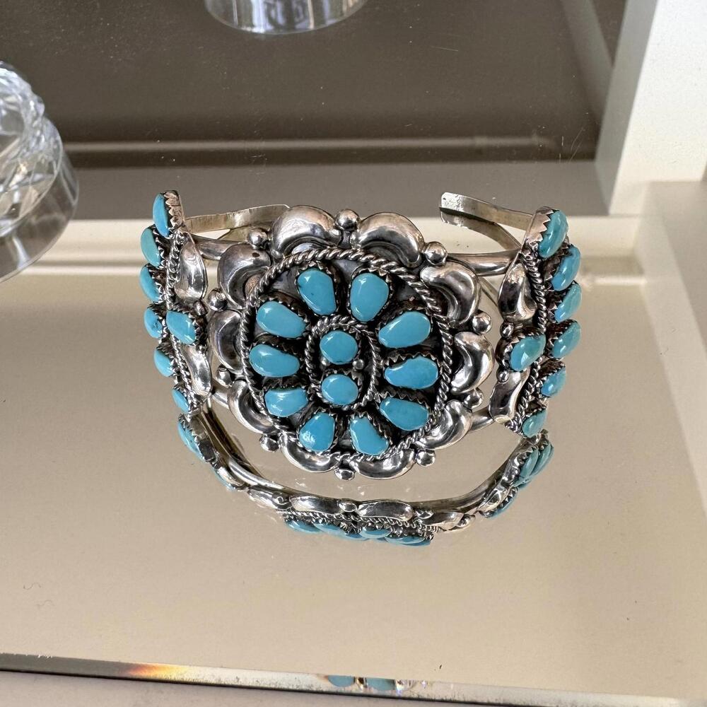 Sterling silver and turquoise Les Holden cuff